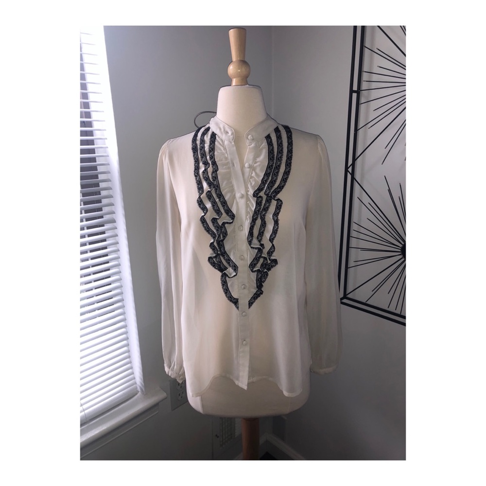Ruffled Sheer Blouse